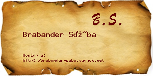 Brabander Sába névjegykártya